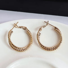Simple Fashion Classic Vintage Refined Hoop Earrings for Girls Charms Art Deco Jewelry for Women Ladies Accessories Wholesale