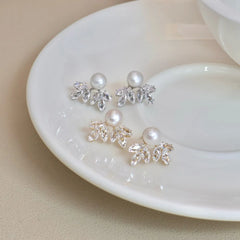 Sweet Elegant Imitation Pearl Stud Earrings for Girls Cute Animals Bowknot Bunny Jewelry for Women Ladies Accessories Rabbit