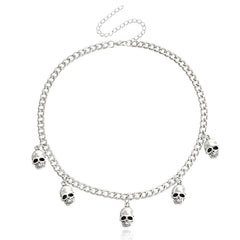 Fashion Skeleton Skull Gothic Punk Style Necklaces for Girls Trendy Halloween Spicy Jewelry for Women Ladies Accessories Chic