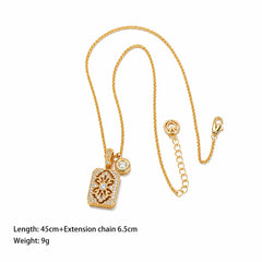 Fashion Cubic Zirconia 18K Gold Plated Necklaces for Girls Simple Glitter Jewelry for Women Ladies Wholesale China Factory