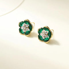 Trendy Fine Charm Glitter Rhinestone Stud Earrings for Girls Luxurious Glamorous Jewelry for Women Ladies Accessories Chic