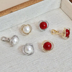 Women Hot Sale Imitation Pearl Mini Clip-on Earring Fashion Elegant Graceful Sparking Charms Luxurious Wholesale Daily Jewelry