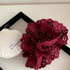 Fashion Mluti Layer Flower Scrunchies for Girls Elegant French Style Trendy Hair Ties for Women Ladies Hair Accessories Chic