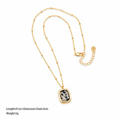 Female Dotted Stone 18k Gold-plated Necklace Picasso Separated Beads Drop Earring Charms Fashion in Stock Causal Jewelry Sets