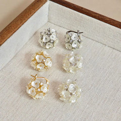 Women Flower Irregular Shape Medium Hoop Earring Fashion Trendy Glamorous Affordable Wholesale Daily Causal Jewelry Accessories