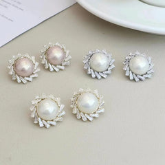 Elegant Sweet Simple Minimalistic Imitation Pearl Stud Earrings for Girls Trendy Fashion Classic Jewellry for Women Ladies