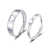 Korean-style Simple Heart-shaped Hollowed-out Rings Cute Gifts for Women Couple Wedding Ring Engagement Marriage Jewelry Bulk