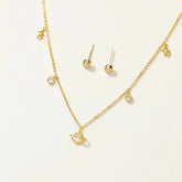 Luxury Refined Charms Glamorous Necklaces for Girls Elegant Sweet Art Deco Stud Earrings for Girls Jewelry Sets for Women Ladies