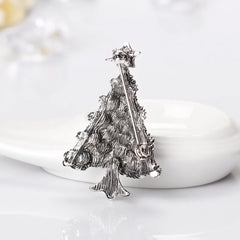 Fashion Glitter Sparkle Rhinestone Christmas Tree Trendy Brooches for Girls Sweet Elegant Dainty Glamorous Jewelry for Women