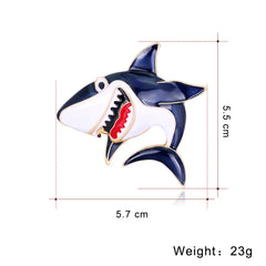 Fashion Sweet Trendy Shark Cartoon Brooches for Girls Elegant Glamorous Pins Jewelry for Women Ladies Accessories Wholesale