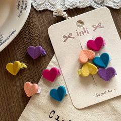 Fashion Solid Color Heart Shaped Hair Clips for Baby Girls Cute Sweet Mini Alligators for Kids Children Hair Accessories Chic