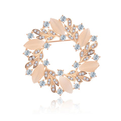 Fashion Sweet Elegant Glitter Rhinestone Brooches for Girls Luxury Leafs Pins Jewelry for Women Ladies Accessories Hot Sale