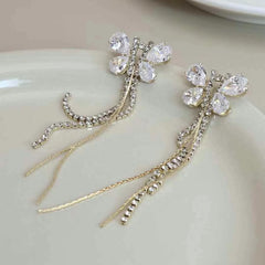 Female Tassel Shape Butterfly Decorative Drop Earring Luxurious Fashion Glamorous Trendy Wholesale Jewelry Accessories for Daily