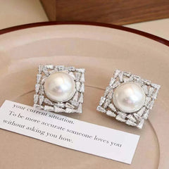 Fashion Classic Art Deco Imitation Pearl Stud Earrings for Girls Elegant Adorable Jewellry for Women Lady Accessories Wholesale