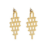 Retro Long Geometric Chain Earrings Light Luxury High-end Statement Design European American Style Trendy Ear Accessories Bulk