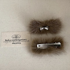 Fashion Fluffy Glitter Bowknot Hair Clips for Girls French Style Elegant Alligators for Kids Children Hair Accessories in Stock