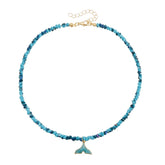 Fashionable Blue Drip-Glazed Dolphin Necklaces for Girls Sweet Elegant Beads Kawaii Jewelry for Women Ladies Accessories Chic