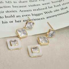 Ladies Square Butterfly Decorative New Design Drop Earring Fashion Glitter Sparking Chic Charms Bulk Jewelry Accessory for Daily