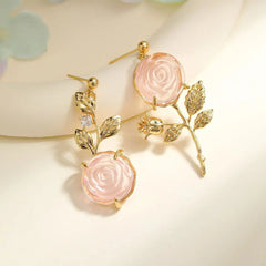 Luxury Flowers Floral Elegant Sweet Drop Earrings for Girls Graceful Jewelry for Women Ladies Accessories Bijuterias Wholesale