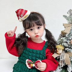 2025 Christmas Santa Claws Hat Hair Band for Baby Girls Cute Kawaii Head Band for Kids Child Hair Accessories Chinese Supplier