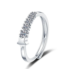 Hot Sale Small Five-pointed Star Zircon Rings Glitter Dainty Simple Fashionable Jewelry Rings Women Gift Accessories Wholesale