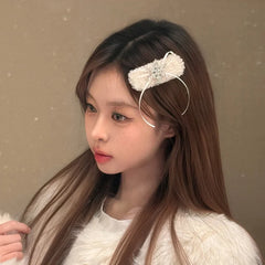 Fashion Sweet Bowknot Snow Flake Snap Clips for Girls Elegant Ribbon Luxury Hair Clips for Women Ladies Accessories Wholesale