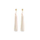 Baroque Retro Pearl Long-chain Fringed Stud Earrings Tassel Sweet Elegant Ear Stud Stylish High-end Earrings Jewelry for Women
