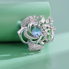 Fashion Elegant French Style Glitter Rhinestone Brooches for Girls Sweet Pins Jewelry for Women Ladies Accessories Wholesale