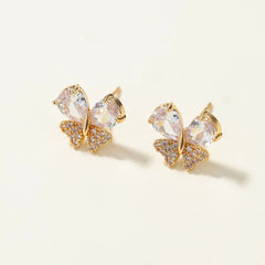 Trendy Classic Bowknot Glitter Charms Stud Earrings for Girls Animals Bear Cute Sweet Horse Jewelry for Women Ladies Accessories