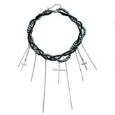 Fashion Beads Layered Wearing Cross Gothic Necklaces for Girls Sweet Spicy Trendy Jewelry for Women Ladies Accessories Wholesale