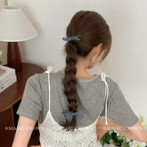 Fashion Denim Bowknot Hair Clips for Girls Simple Minimalistic Alligator for Women Ladies Hair Accessories in Stock Trendy