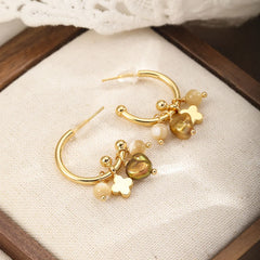 Fashion Copper Shell Beads Hoop Earrings for Girls Trendy Classic Jewelry for Women Ladies Wholesale China Manufacturer Low MOQ