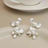Female Bow Flower New Design Imitation Pearl Small Drop Earring Elegant Glamorous Luxurious Bulk Jewelry Accessories for Holiday