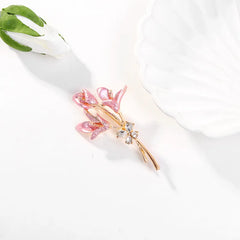 Fashion Elegant Lily Flowers Sweet Trendy Brooches for Girls Stylish Glamorous Cute Pins Accessories for Women Ladies Accessory