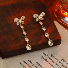 Female Bow Heart Moon Heart New Design Small Slim Dangle Earring Fashion Glitter Sparking Bulk Order Daily Jewelry Accessories