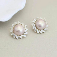 Elegant Sweet Simple Minimalistic Imitation Pearl Stud Earrings for Girls Trendy Fashion Classic Jewellry for Women Ladies
