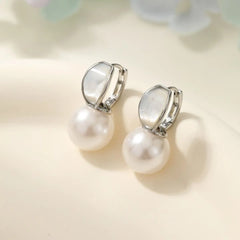 Graceful Elegant Imitation Pearl Drop Earrings for Girls Glitter Flowers Jewelry for Women Ladies Accessories Wholesale Chic