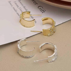 Fashion Simple Minimalistic Classic Trendy Hoop Earrings for Girls Elegant Art Deco Jewelry for Women Ladies Accessories Chic