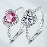 Best-selling Heart-shaped Moissanite Rings Women Fashionable Glamorous Custom Jewelry for Couple Engagement Accessory Wholesale