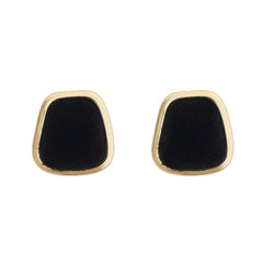 Women's Fashionable Flocking Earrings Studs Irregular Square S925 Silver Needle Retro Elegant High-end Ear Accessories Winter
