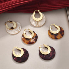 Women's Fashionable Hoop Earrings Artistic Retro High-end Leopard Print Earrings Elegant Trendy Ear Accessories Autumn Winter