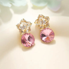 Glitter Rhinestone Star Flower Drop Earrings for Girls Fashion Simple Ocean Jewelry for Women Lady Accessories Chinese Supplier