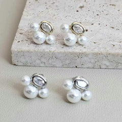 Women Imitation Pearl Simple Mini Stud Earring Elegant Graceful Fashion Simple High Quality Bulk Jewelry Accessories for Daily