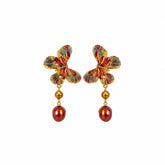 Fashion Butterfly Freshwater Pearl S925 Silver 18K Gold Plated Drop Earrings for Girls Trendy Sweet Jewelry for Women Ladies