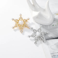 Fashion Glitter Snow Flake Sparkle Brooches for Girls Elegant Trendy Stylish Pins Jewelry for Women Ladies Accessories Wholesale