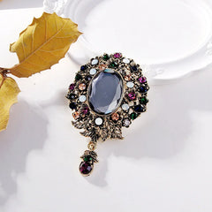 Fashion Flowers Glitter Sparkle Rhinestone Brooches for Girls Dainty Retro Vintage Fine Jewelry for Women Ladies Accessories