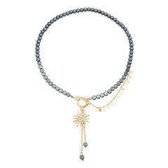 Fashion Beads Glitter Sun Sparkle Necklaces for Girls Elegant Stylish Glamorous Jewelry for Women Ladies Accessories Wholesale