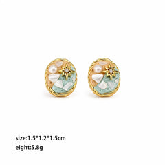 Fashion Sweet Boho Trendy Pearl Stud Earrings for Girls Beach Jewelry for Women Ladies Wholesale China Manufacturer Low MOQ