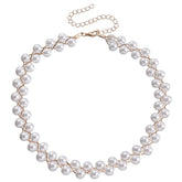 Fashion Simple Imitation Pearl Luxury Glitter Necklaces for Girls Sweet Cute Elegant Trendy Jewelry for Women Ladies Accessories