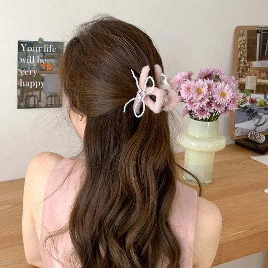 Fashion Sweet Bowknot Elegant Cute Hair Claw Clips for Girls Princess Style Claws for Women Ladies Hair Accessories in Stock